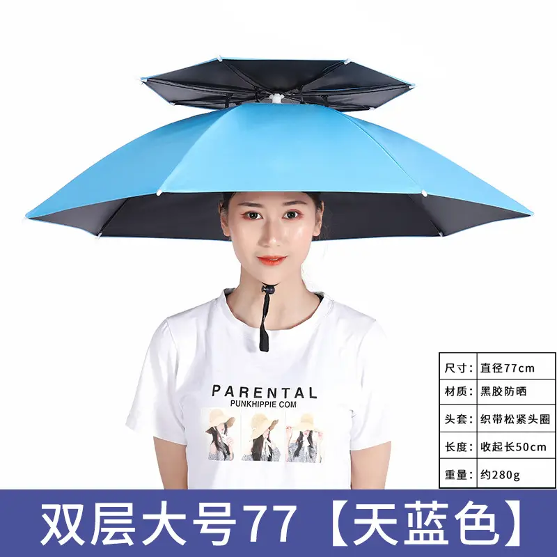 Double Layer Windproof Umbrella Cap for Hot Weather - Image 32