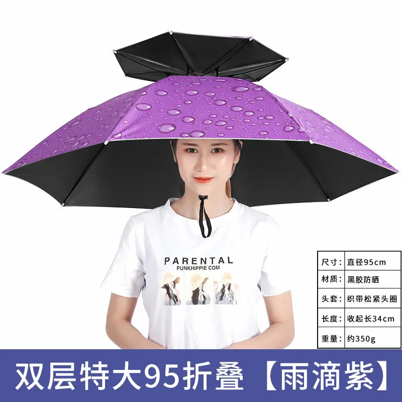 Double Layer Windproof Umbrella Cap for Hot Weather - Image 35