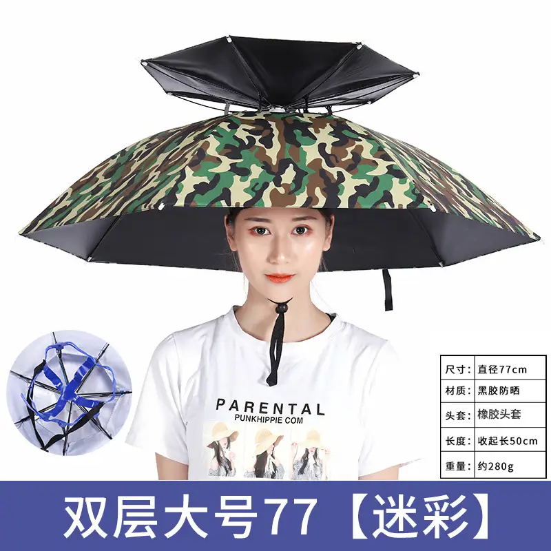 Double Layer Windproof Umbrella Cap for Hot Weather - Image 36