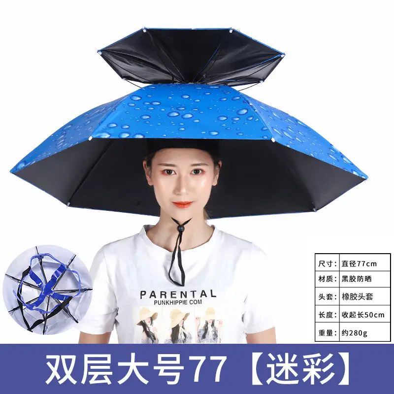Double Layer Windproof Umbrella Cap for Hot Weather - Image 37