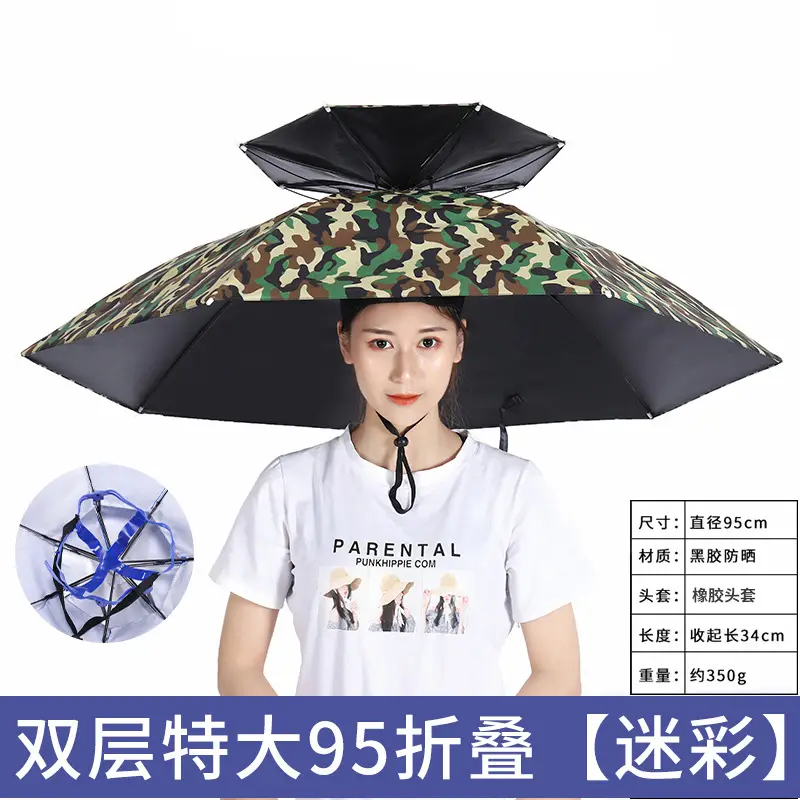 Double Layer Windproof Umbrella Cap for Hot Weather - Image 38
