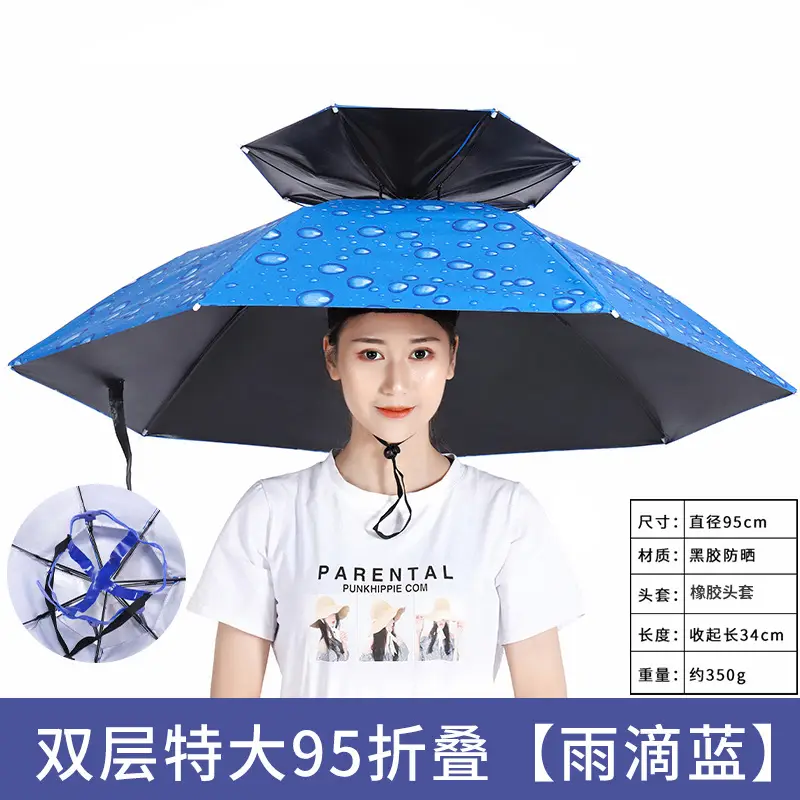 Double Layer Windproof Umbrella Cap for Hot Weather - Image 39