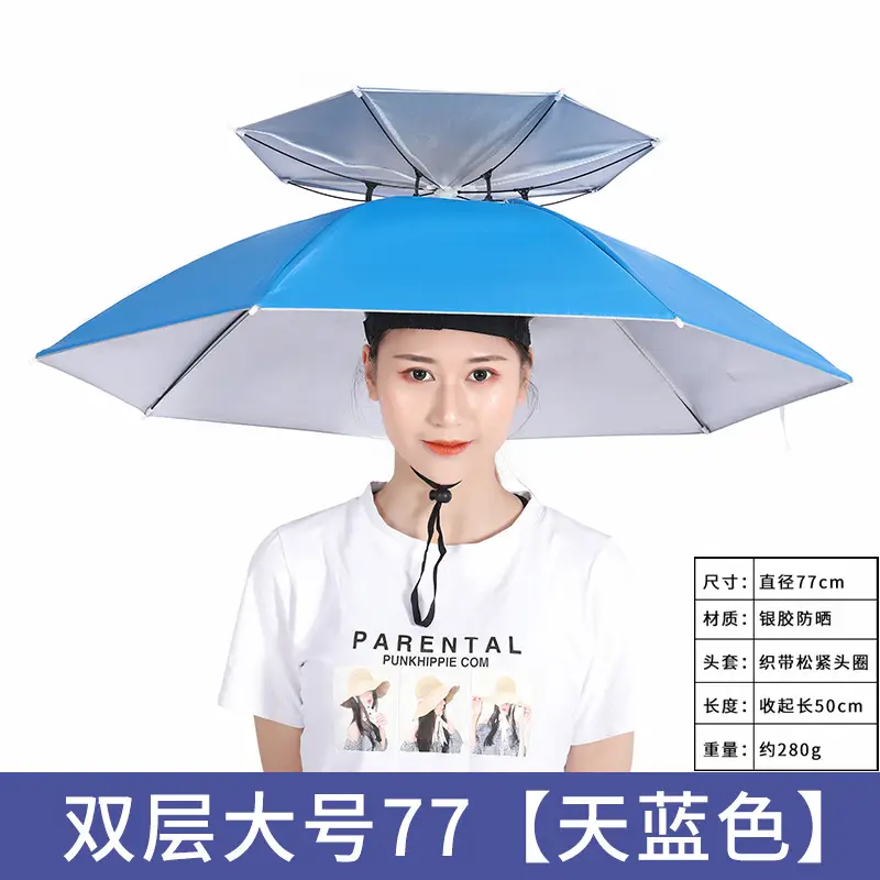 Double Layer Windproof Umbrella Cap for Hot Weather - Image 4