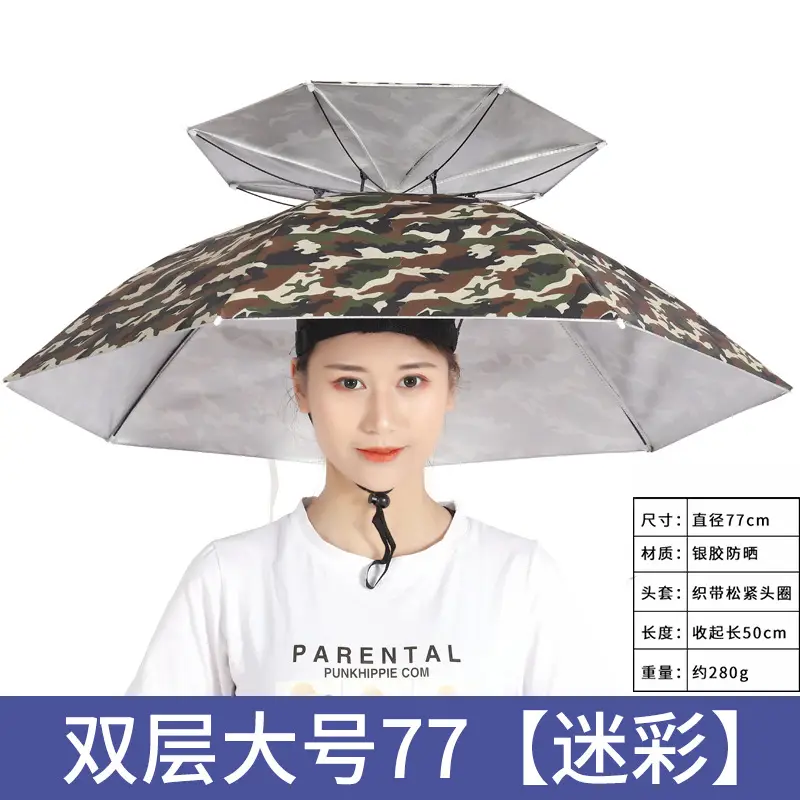 Double Layer Windproof Umbrella Cap for Hot Weather - Image 5