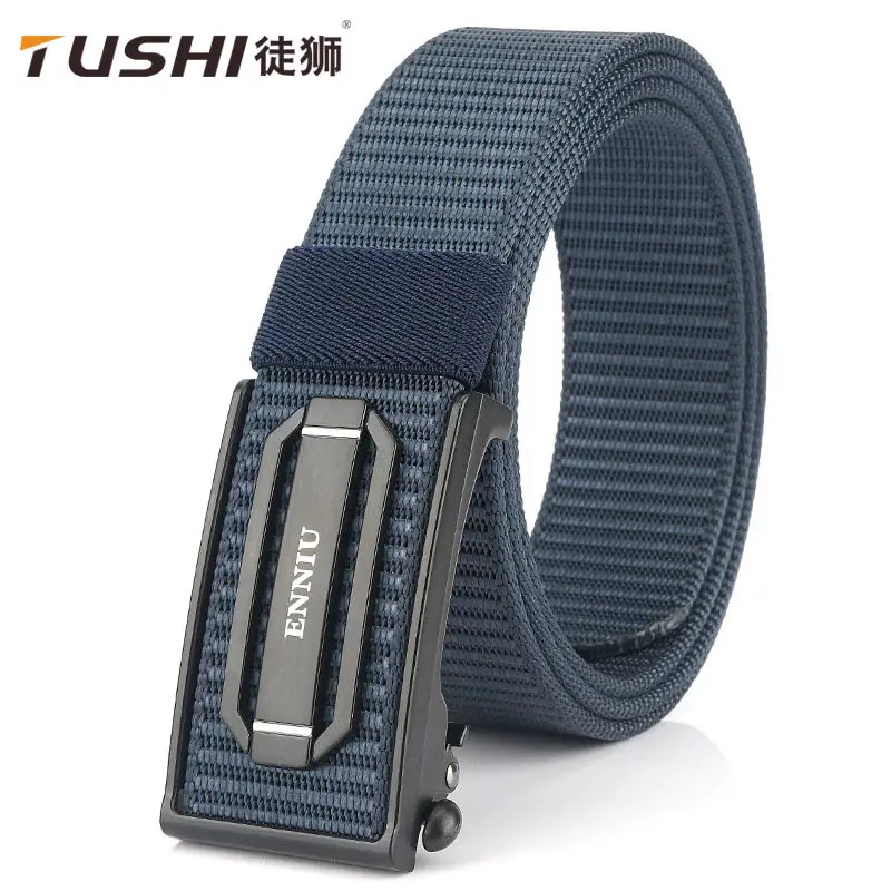 Men's Korean Style Canvas Belt 3.5cm Automatic Buckle