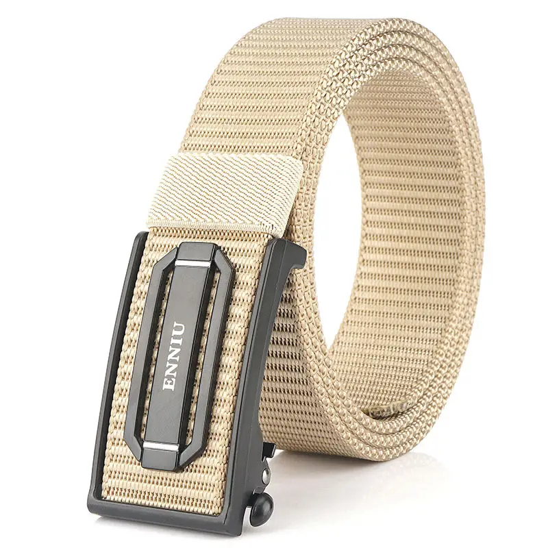 Men's Korean Style Canvas Belt 3.5cm Automatic Buckle
