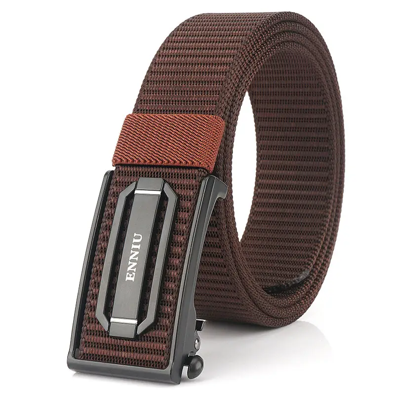 Men's Korean Style Canvas Belt 3.5cm Automatic Buckle