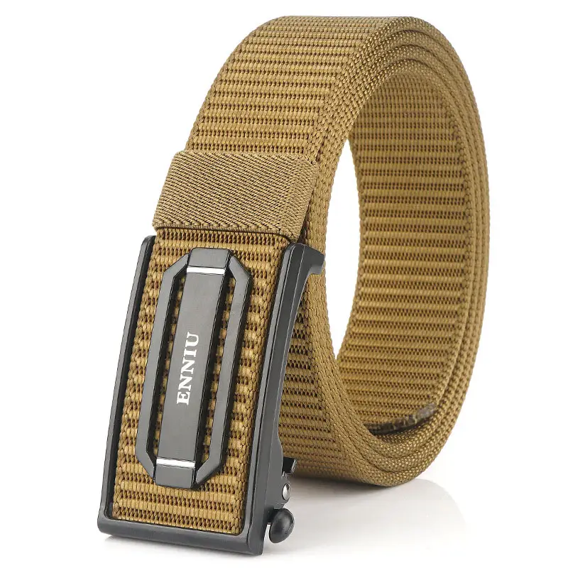 Men's Korean Style Canvas Belt 3.5cm Automatic Buckle