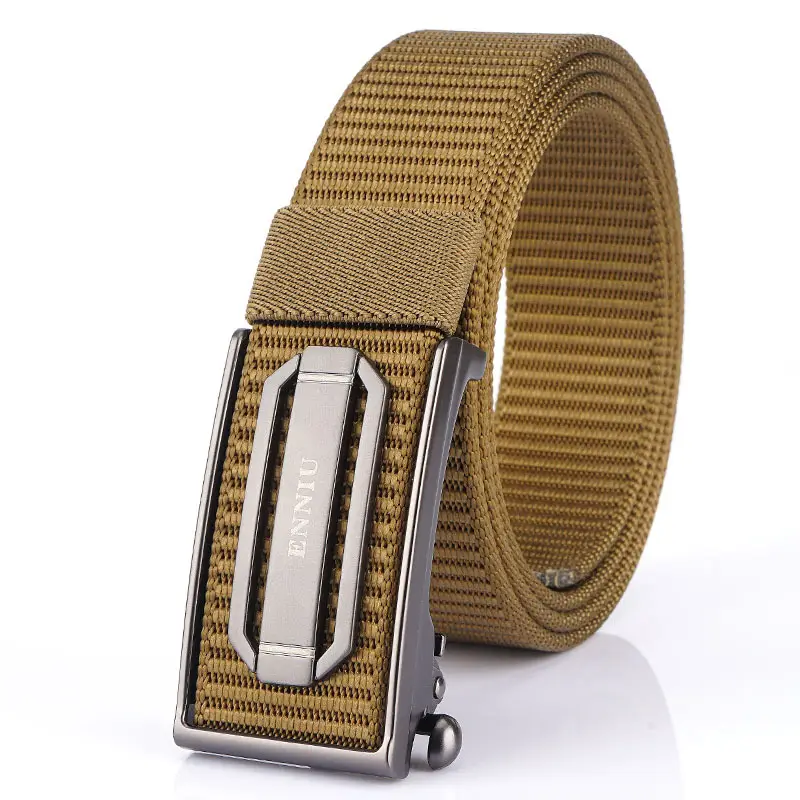 Men's Korean Style Canvas Belt 3.5cm Automatic Buckle