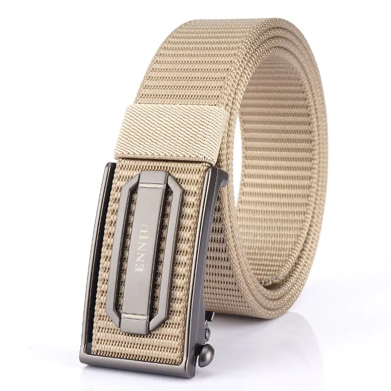 Men's Korean Style Canvas Belt 3.5cm Automatic Buckle