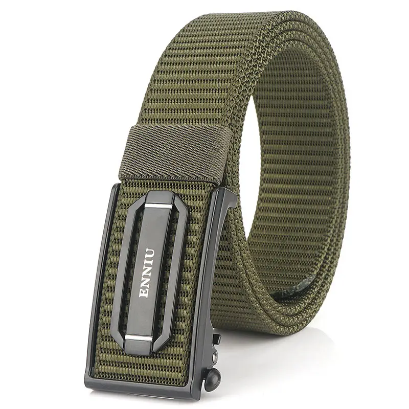 Men's Korean Style Canvas Belt 3.5cm Automatic Buckle