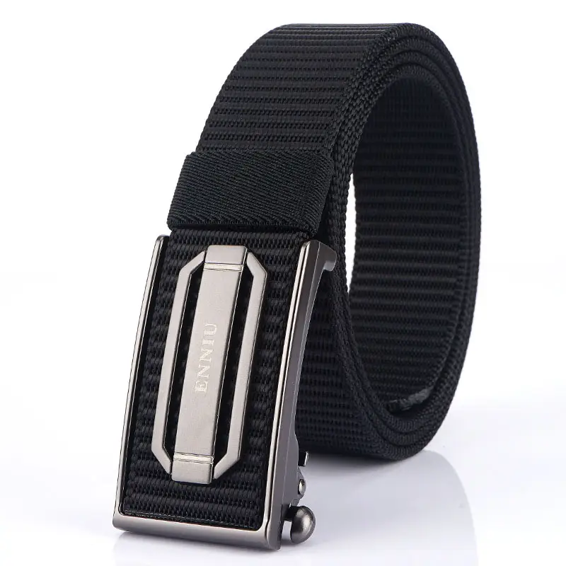 Men's Korean Style Canvas Belt 3.5cm Automatic Buckle