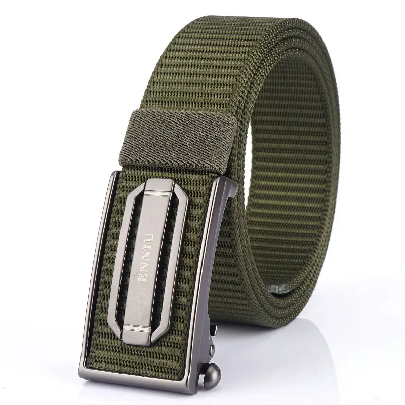 Men's Korean Style Canvas Belt 3.5cm Automatic Buckle