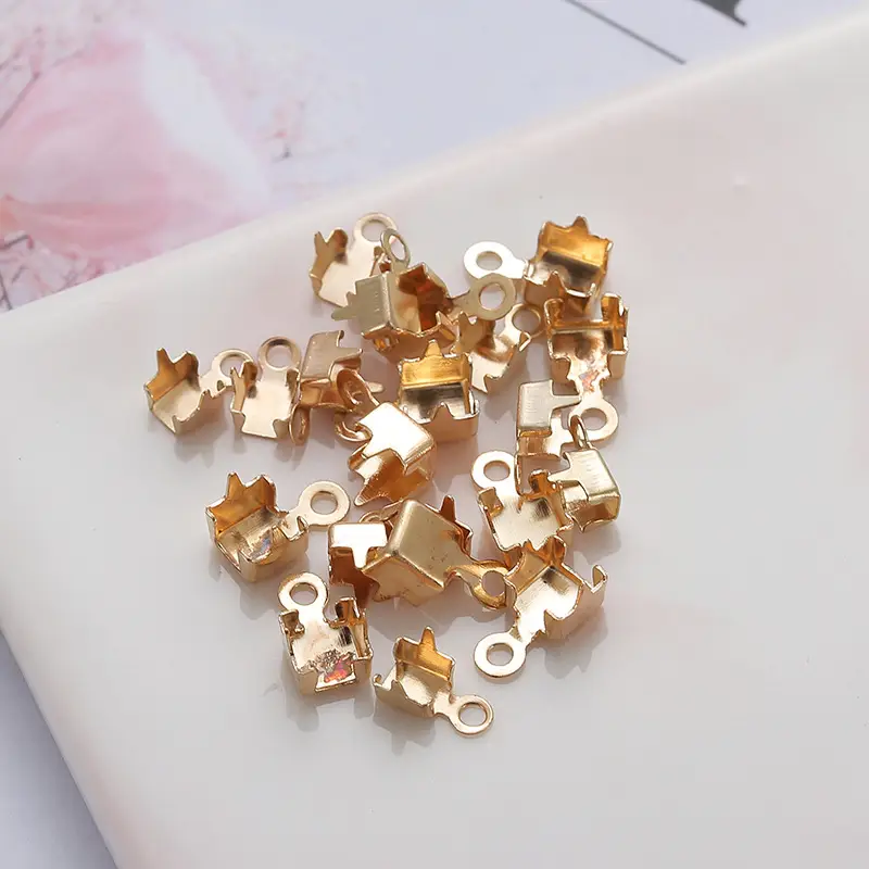 Gold Plated Single Claw Ring Drill Chain for DIY Jewelry - Image 3