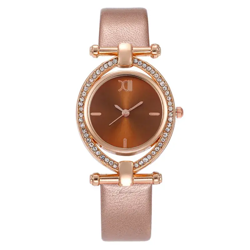 Women's Red Crystal Watch with Gold Plated Band - Image 5