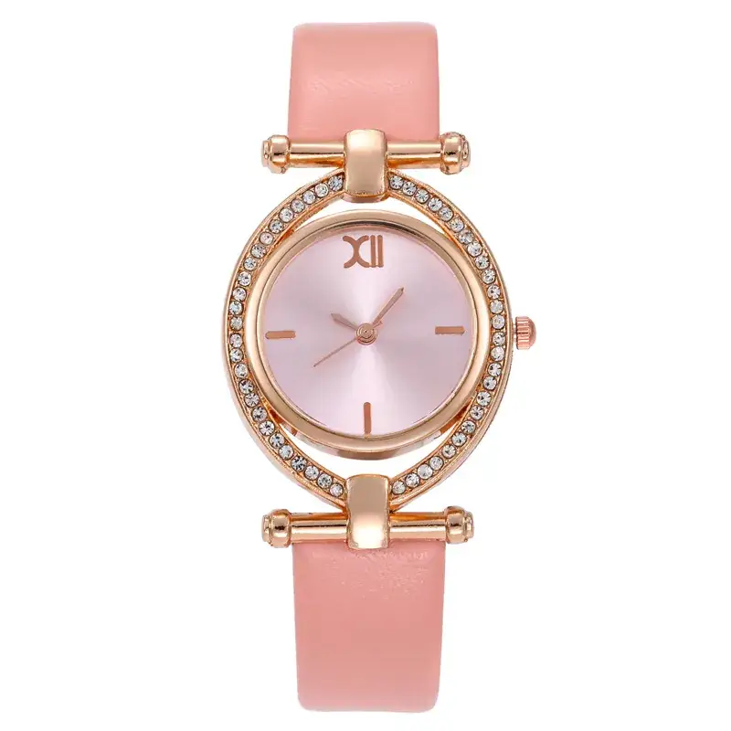 Women's Red Crystal Watch with Gold Plated Band - Image 4