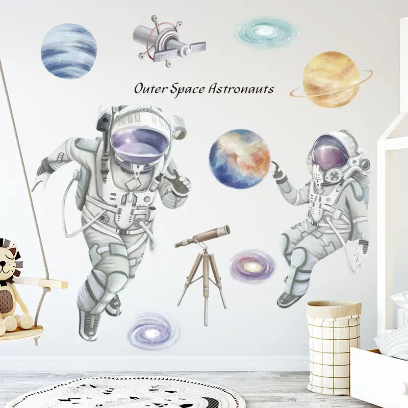 Cosmic Space Astronaut Wall Sticker for Kids Room Decoration - Image 2