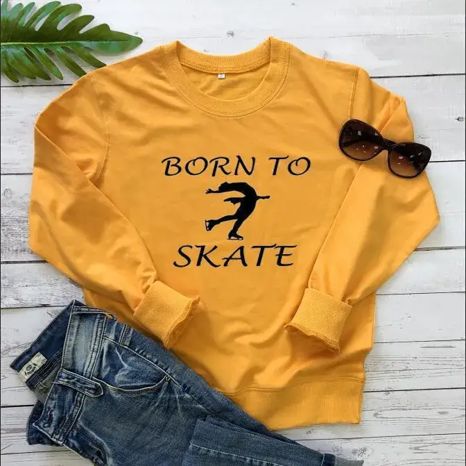 Born to Skate Yellow Crewneck Sweatshirt