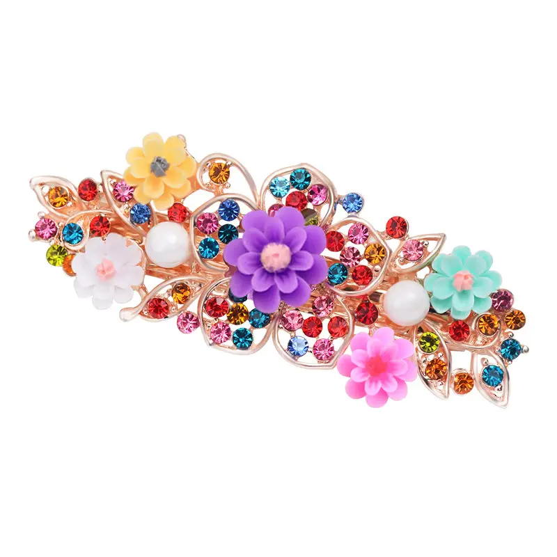 New Arrival Pink Floral Rhinestone Hairpin for Women - Image 30