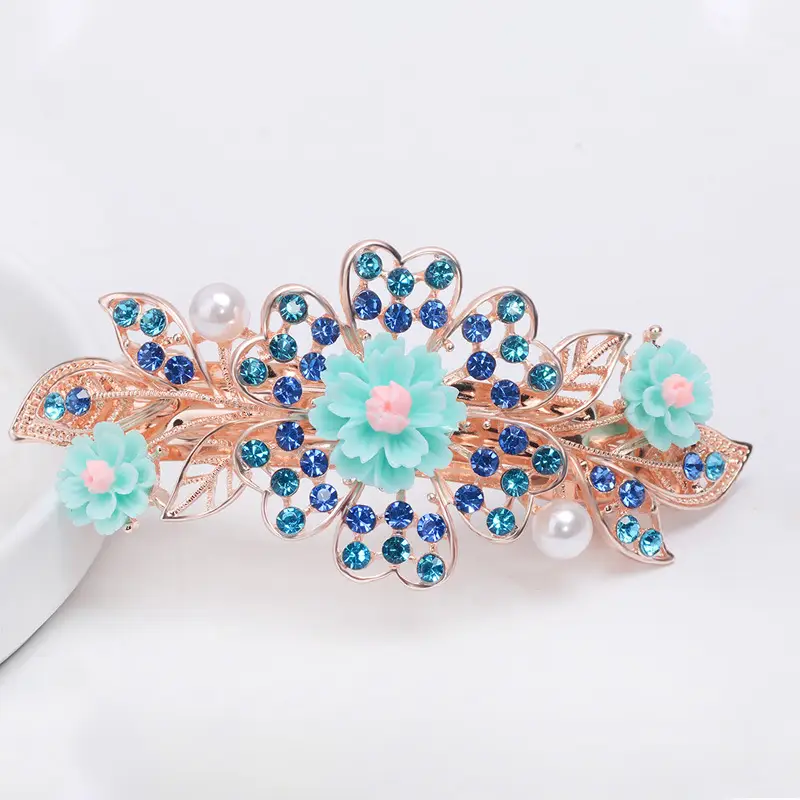 New Arrival Pink Floral Rhinestone Hairpin for Women - Image 16