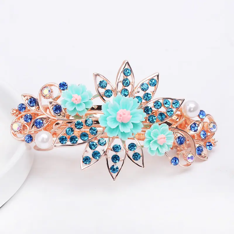 New Arrival Pink Floral Rhinestone Hairpin for Women - Image 8