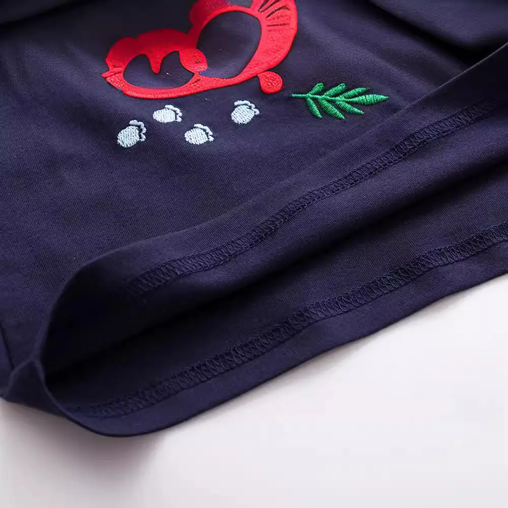 Red Dinosaur Embroidered T-Shirt for Boys Summer Wear