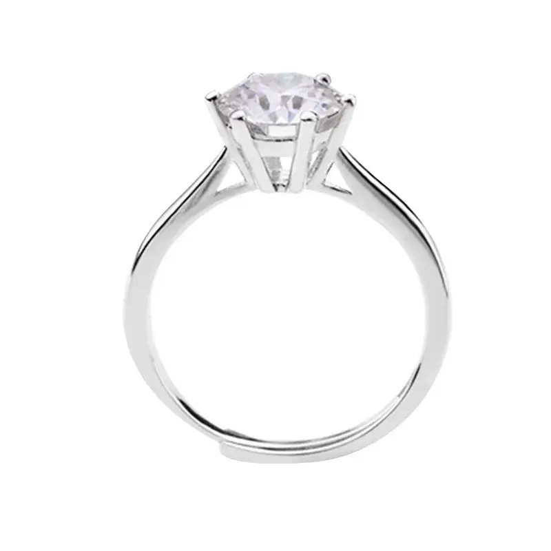 Moissanite Ring with 6 Claw Diamond Open Design - Image 5
