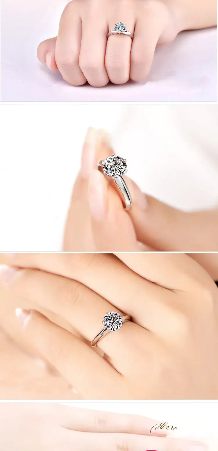 Moissanite Ring with 6 Claw Diamond Open Design — feature 7