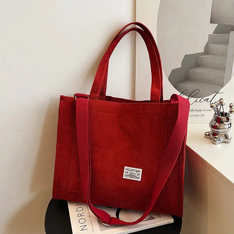 Women's Korean Style Corduroy Shoulder Bag 2026 - Image 13