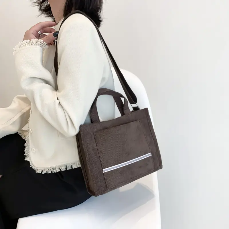 Women's Korean Style Corduroy Shoulder Bag 2026 - Image 8