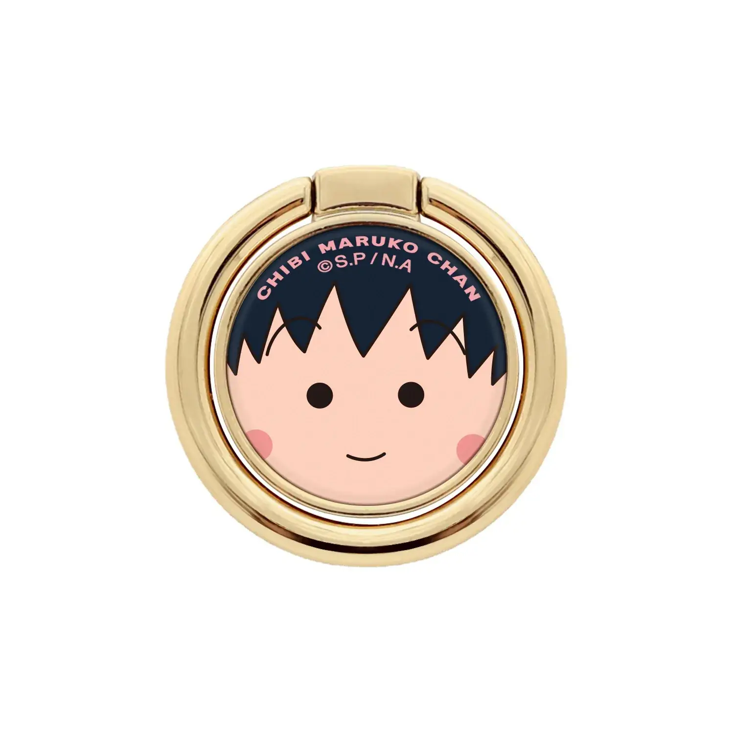 Cartoon Maruko-Chan Gold Ring Holder with Mobile Phone Design