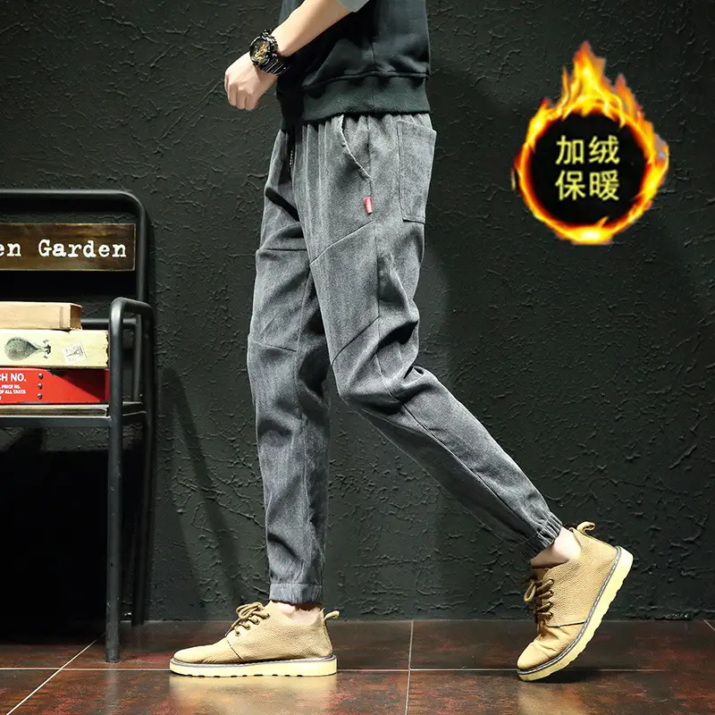 Men Fleece Lined Doggings Pants Harlan Cotton Blue - Image 11