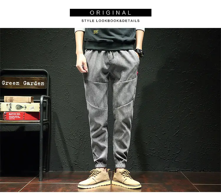 Men Fleece Lined Doggings Pants Harlan Cotton Blue — feature 10