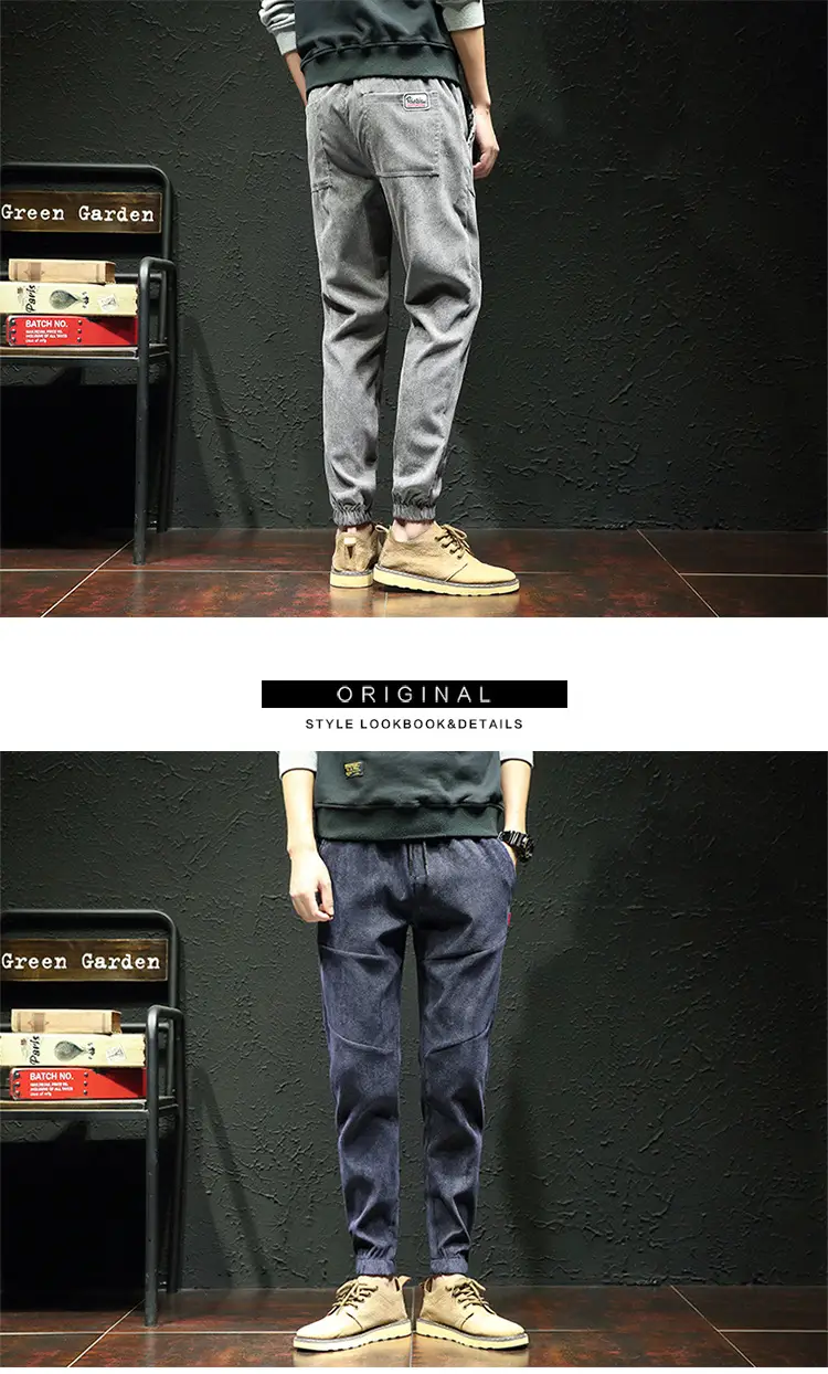 Men Fleece Lined Doggings Pants Harlan Cotton Blue — feature 14