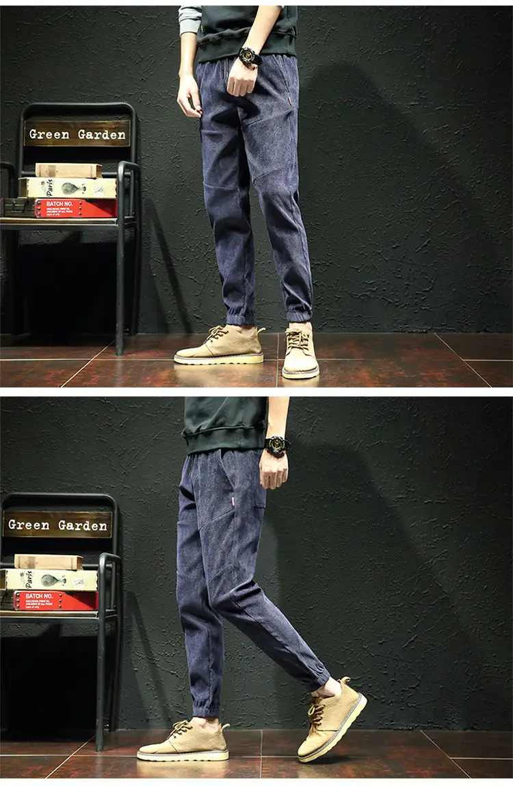 Men Fleece Lined Doggings Pants Harlan Cotton Blue — feature 15