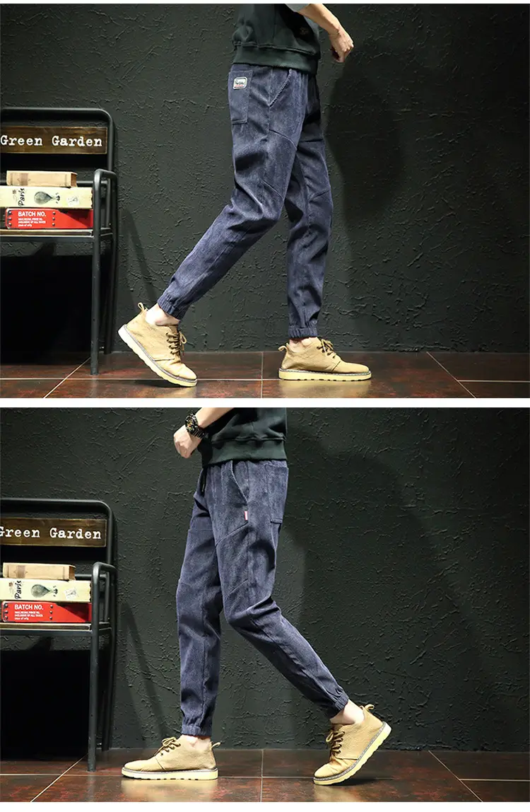 Men Fleece Lined Doggings Pants Harlan Cotton Blue — feature 16