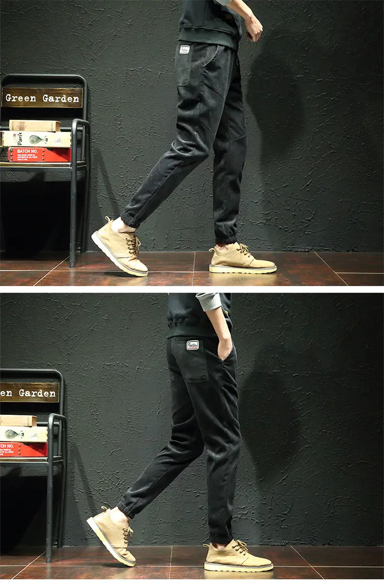 Men Fleece Lined Doggings Pants Harlan Cotton Blue — feature 8