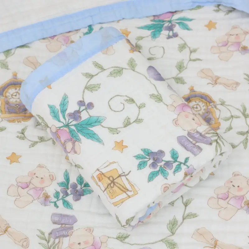 Cotton Cartoon Baby Quilted Bath Towel Summer Blanket - Image 9