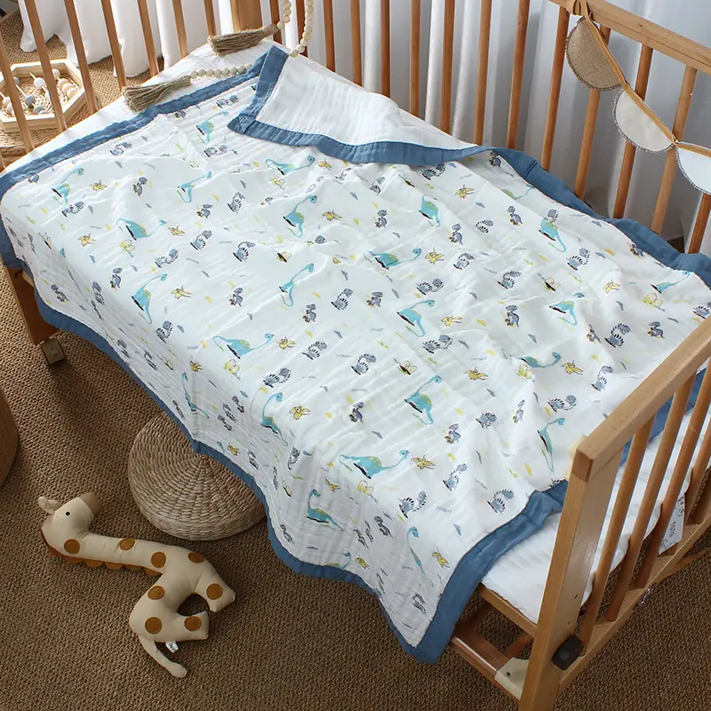Cotton Cartoon Baby Quilted Bath Towel Summer Blanket — feature 13