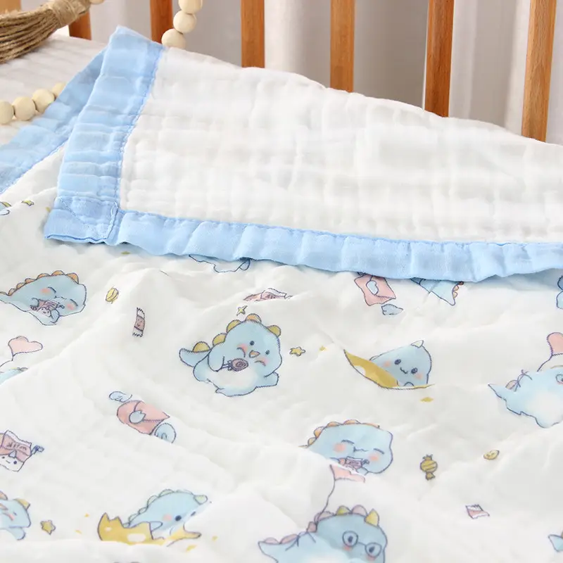 Cotton Cartoon Baby Quilted Bath Towel Summer Blanket — feature 17