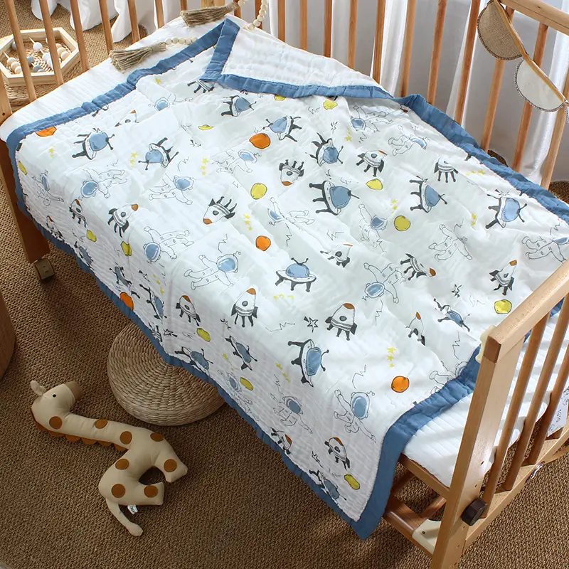 Cotton Cartoon Baby Quilted Bath Towel Summer Blanket — feature 5
