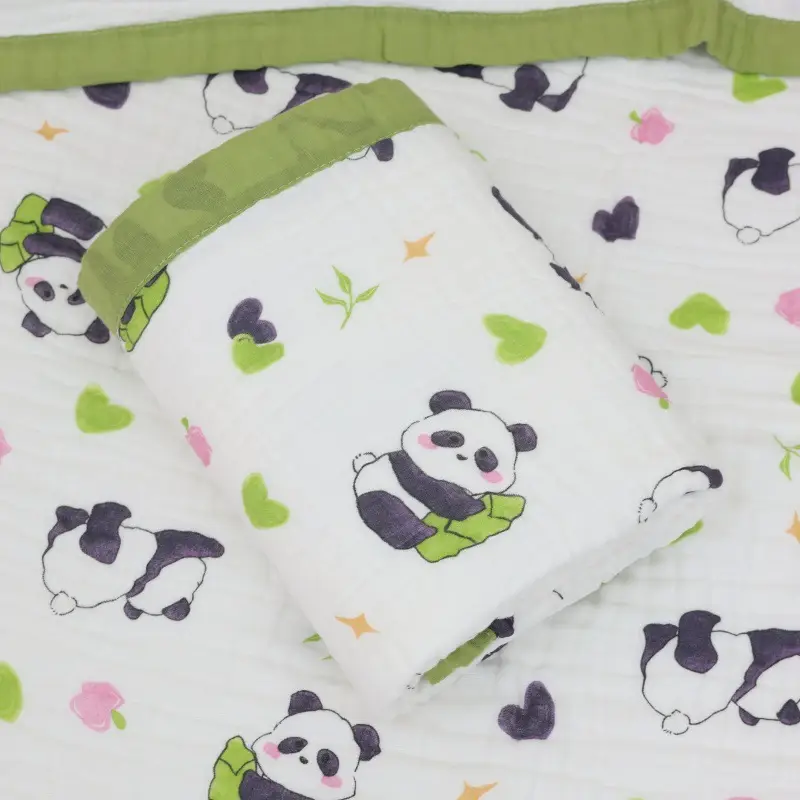 Cotton Cartoon Baby Quilted Bath Towel Summer Blanket - Image 10