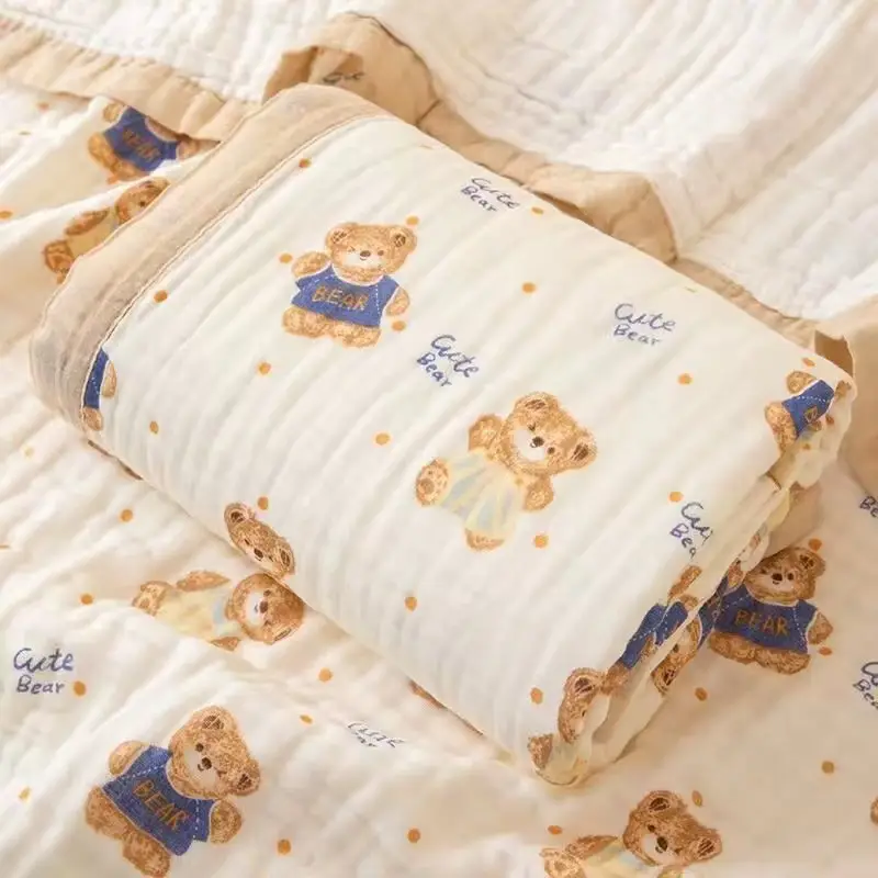 Cotton Cartoon Baby Quilted Bath Towel Summer Blanket - Image 11