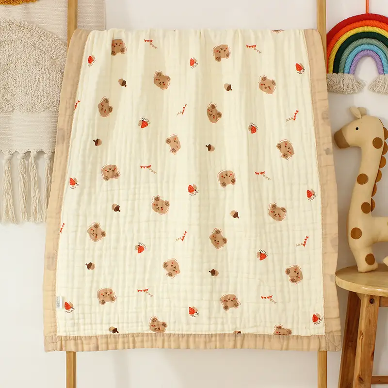 Cotton Cartoon Baby Quilted Bath Towel Summer Blanket - Image 14