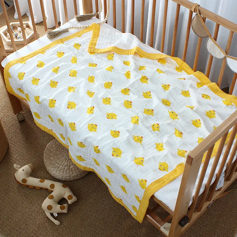 Cotton Cartoon Baby Quilted Bath Towel Summer Blanket - Image 16