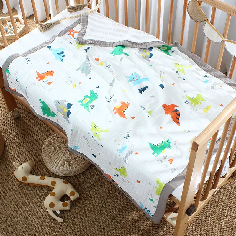 Cotton Cartoon Baby Quilted Bath Towel Summer Blanket - Image 18