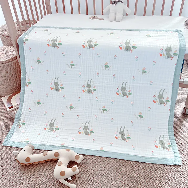 Cotton Cartoon Baby Quilted Bath Towel Summer Blanket - Image 19