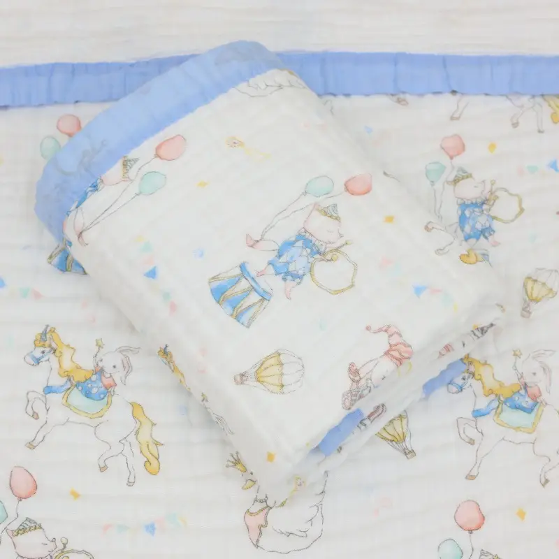 Cotton Cartoon Baby Quilted Bath Towel Summer Blanket - Image 2