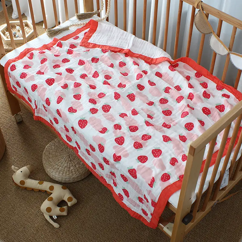 Cotton Cartoon Baby Quilted Bath Towel Summer Blanket - Image 20