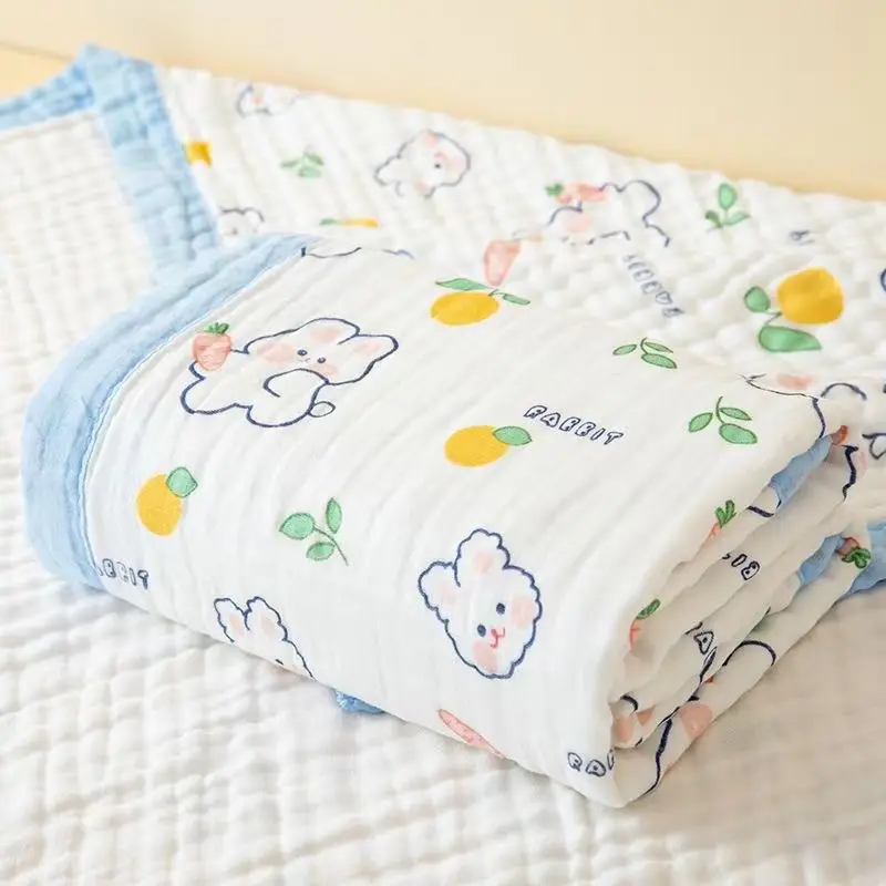 Cotton Cartoon Baby Quilted Bath Towel Summer Blanket - Image 22